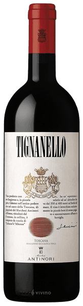 Tignanello wine bottle